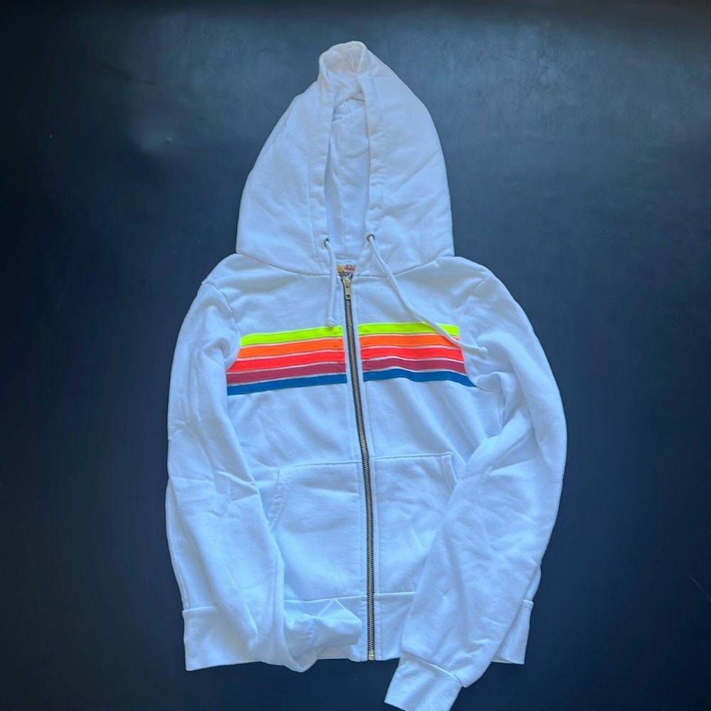 Aviator Nation 5 stripe white hoodie

Like new
